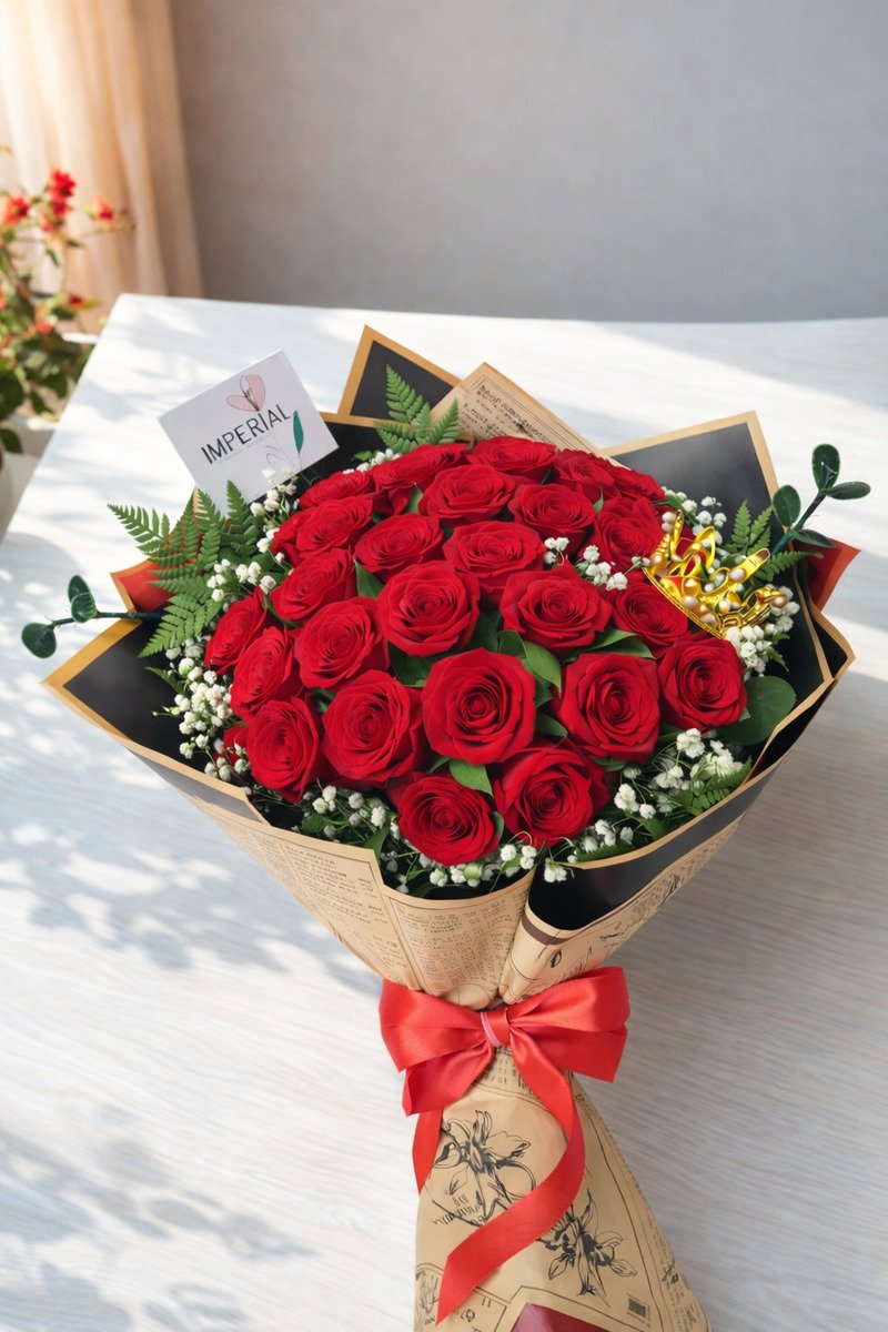 Bouquet Rosa Coronada 24 Rosas
