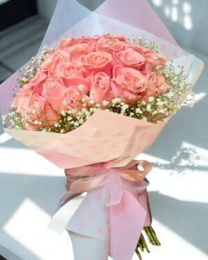 Bouquet Aurora Rosé Deluxe 24 Rosas Rosadas