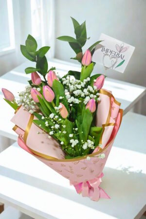 ramo de tulipanes rosados a domicilio en Santiago