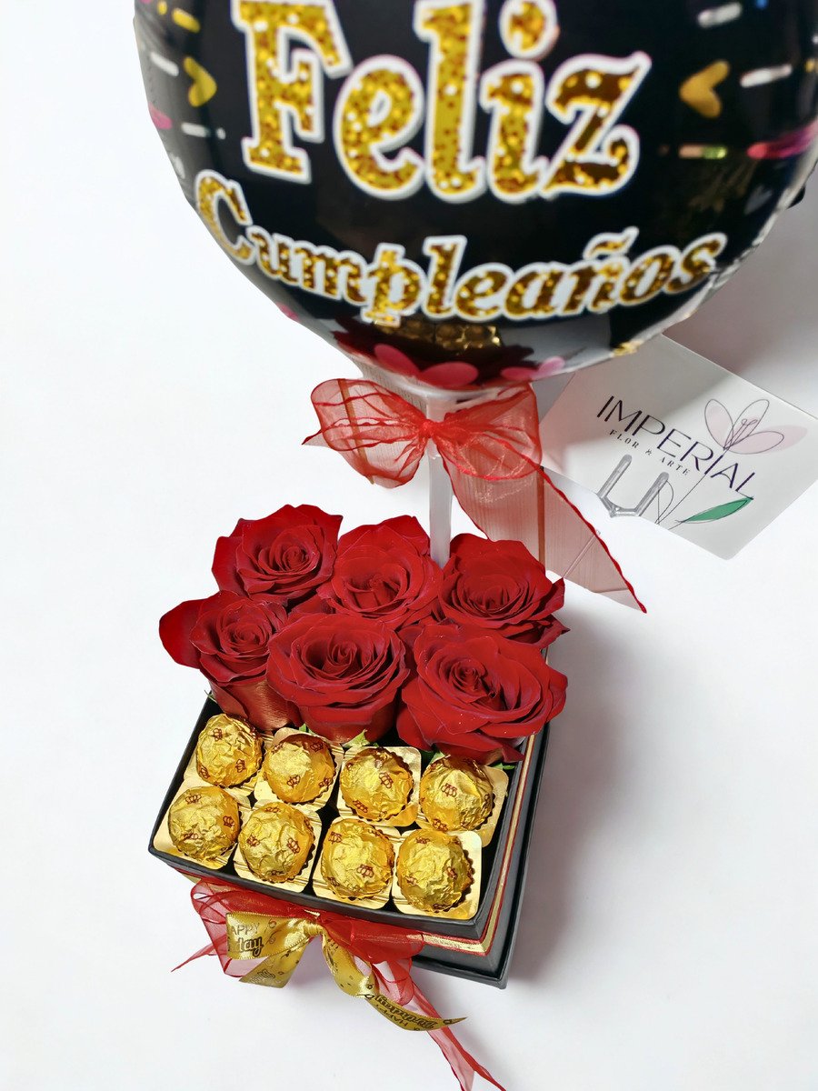 Celebración Dorada - Caja con Rosas y Bombones Valentte - Imagen 2