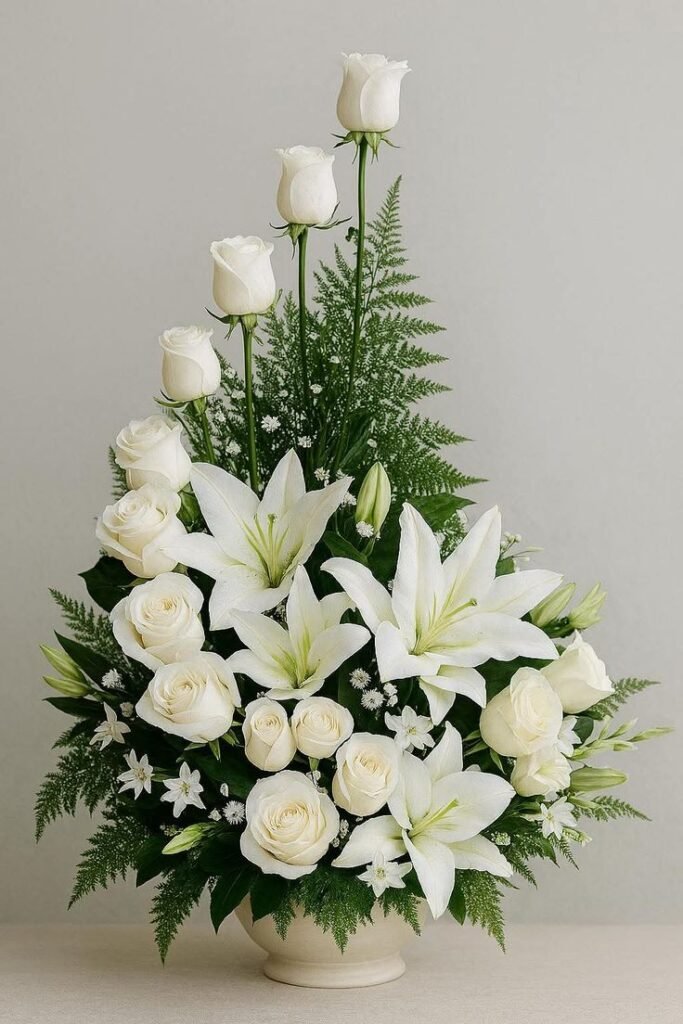 rosas blancas para funeral