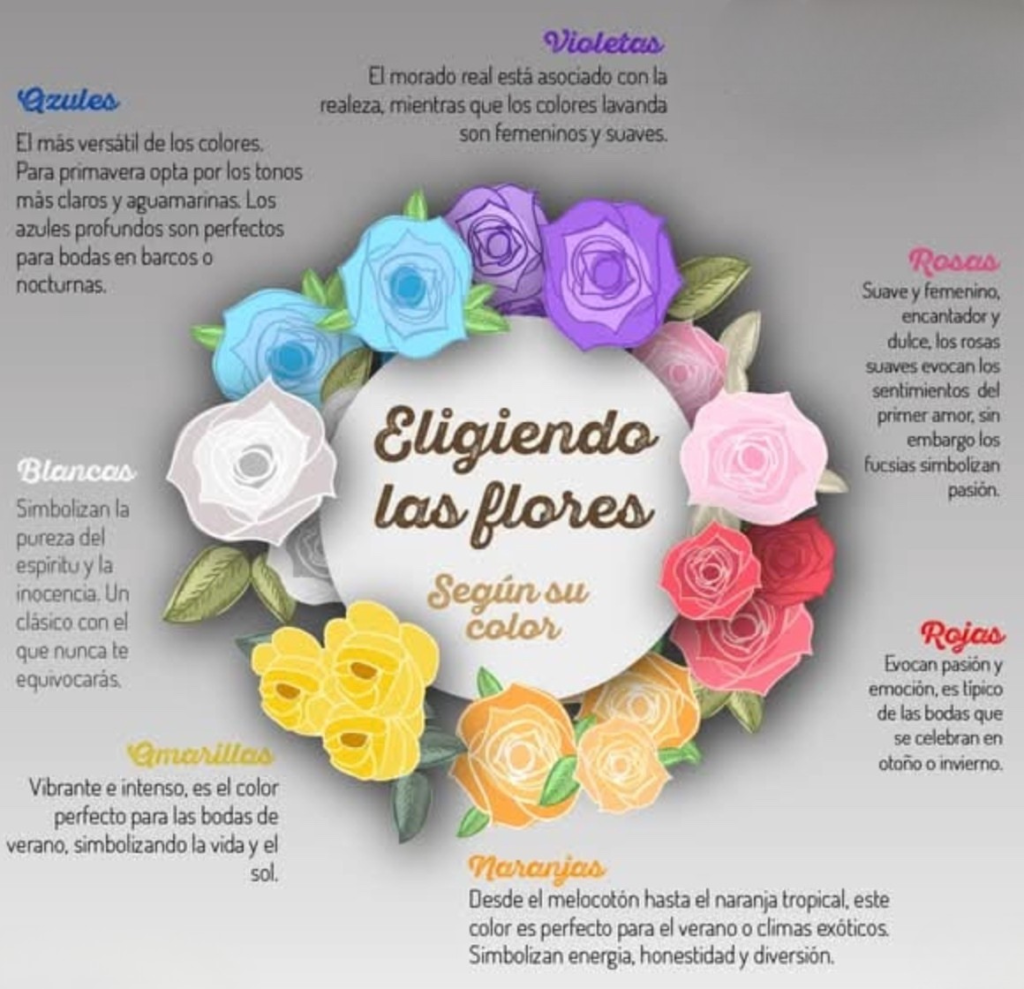 Significado del color de las flores en arreglos florales para cumpleaños, aniversarios y ocasiones especiales.